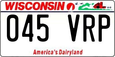 WI license plate 045VRP