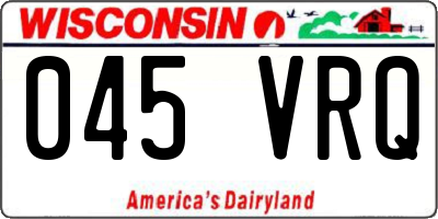 WI license plate 045VRQ