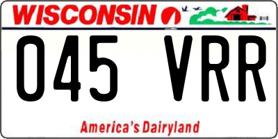 WI license plate 045VRR