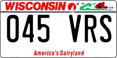 WI license plate 045VRS
