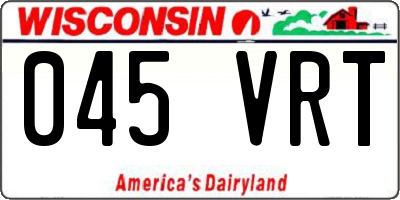 WI license plate 045VRT