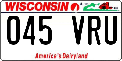 WI license plate 045VRU