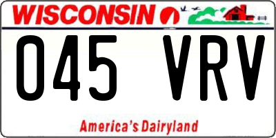 WI license plate 045VRV
