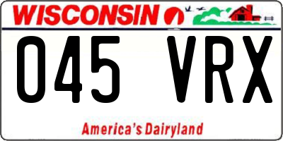 WI license plate 045VRX