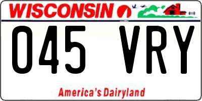 WI license plate 045VRY