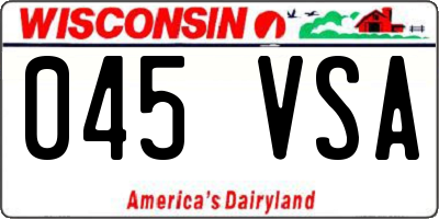 WI license plate 045VSA