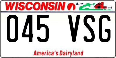 WI license plate 045VSG