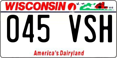 WI license plate 045VSH