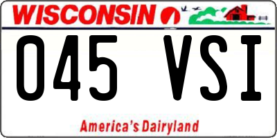 WI license plate 045VSI