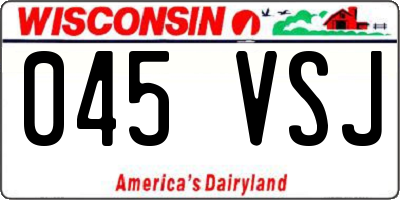 WI license plate 045VSJ