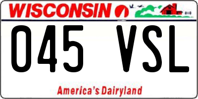 WI license plate 045VSL