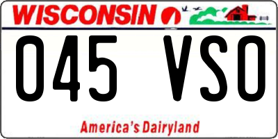 WI license plate 045VSO