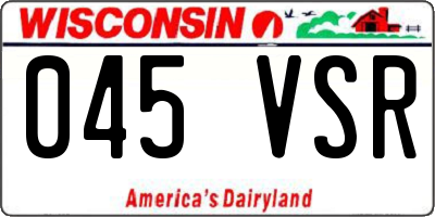 WI license plate 045VSR