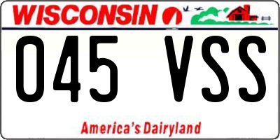 WI license plate 045VSS