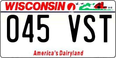 WI license plate 045VST