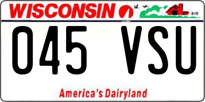 WI license plate 045VSU