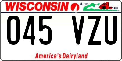 WI license plate 045VZU