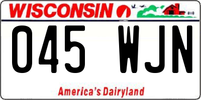 WI license plate 045WJN