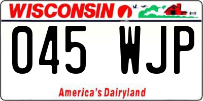 WI license plate 045WJP