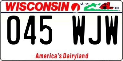 WI license plate 045WJW