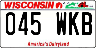WI license plate 045WKB