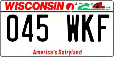 WI license plate 045WKF