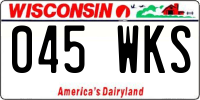 WI license plate 045WKS