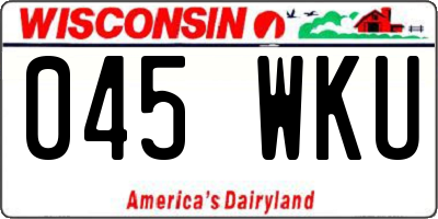 WI license plate 045WKU