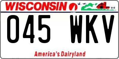 WI license plate 045WKV