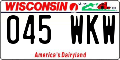 WI license plate 045WKW