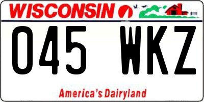 WI license plate 045WKZ