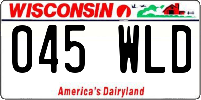 WI license plate 045WLD