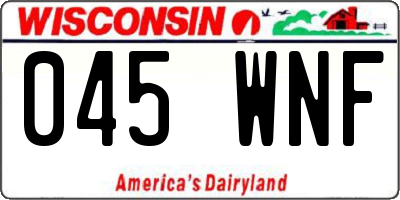 WI license plate 045WNF