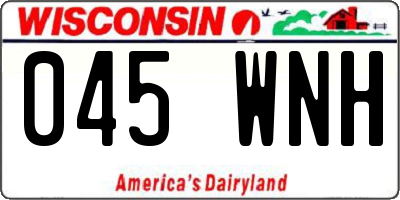 WI license plate 045WNH