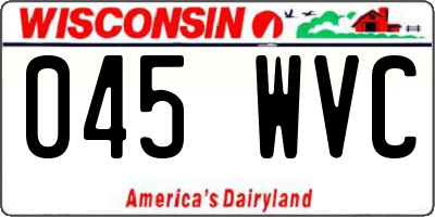 WI license plate 045WVC