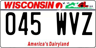 WI license plate 045WVZ