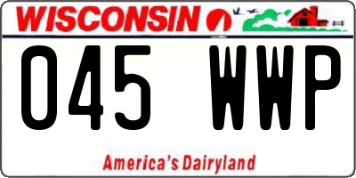 WI license plate 045WWP