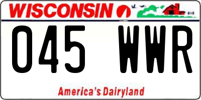 WI license plate 045WWR