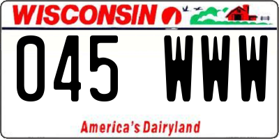 WI license plate 045WWW