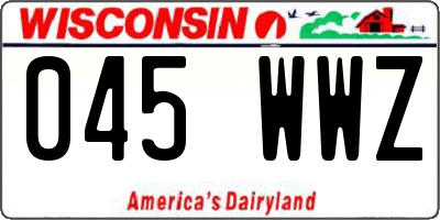 WI license plate 045WWZ