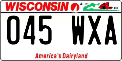 WI license plate 045WXA