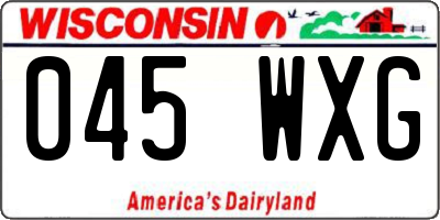WI license plate 045WXG