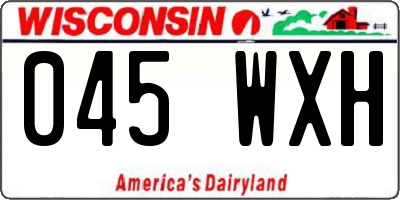 WI license plate 045WXH