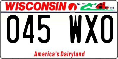 WI license plate 045WXO