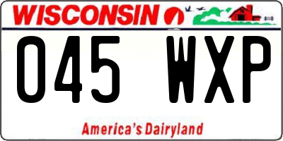 WI license plate 045WXP