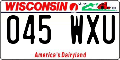 WI license plate 045WXU