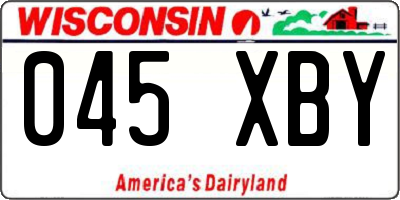 WI license plate 045XBY