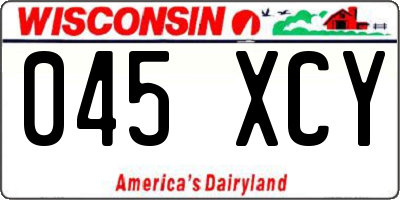 WI license plate 045XCY