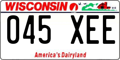 WI license plate 045XEE