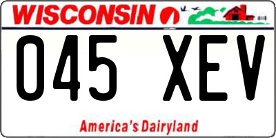 WI license plate 045XEV